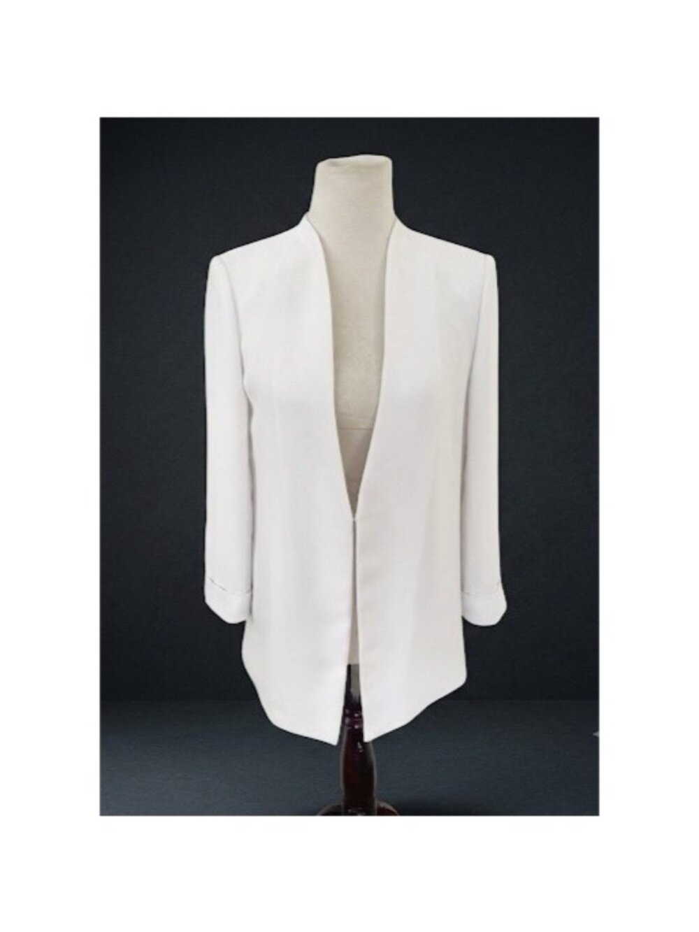 Alice + Olivia Collarless Blazer Jacket White